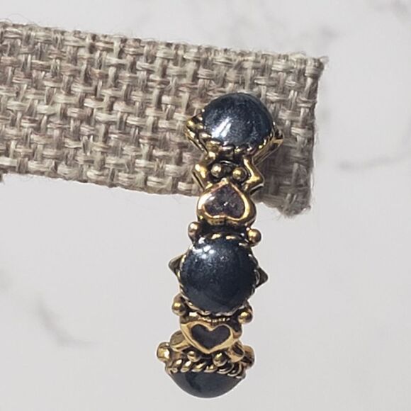 HALF-HOOP Resin Embellished Goldtone Earrings - Picture 4 of 6